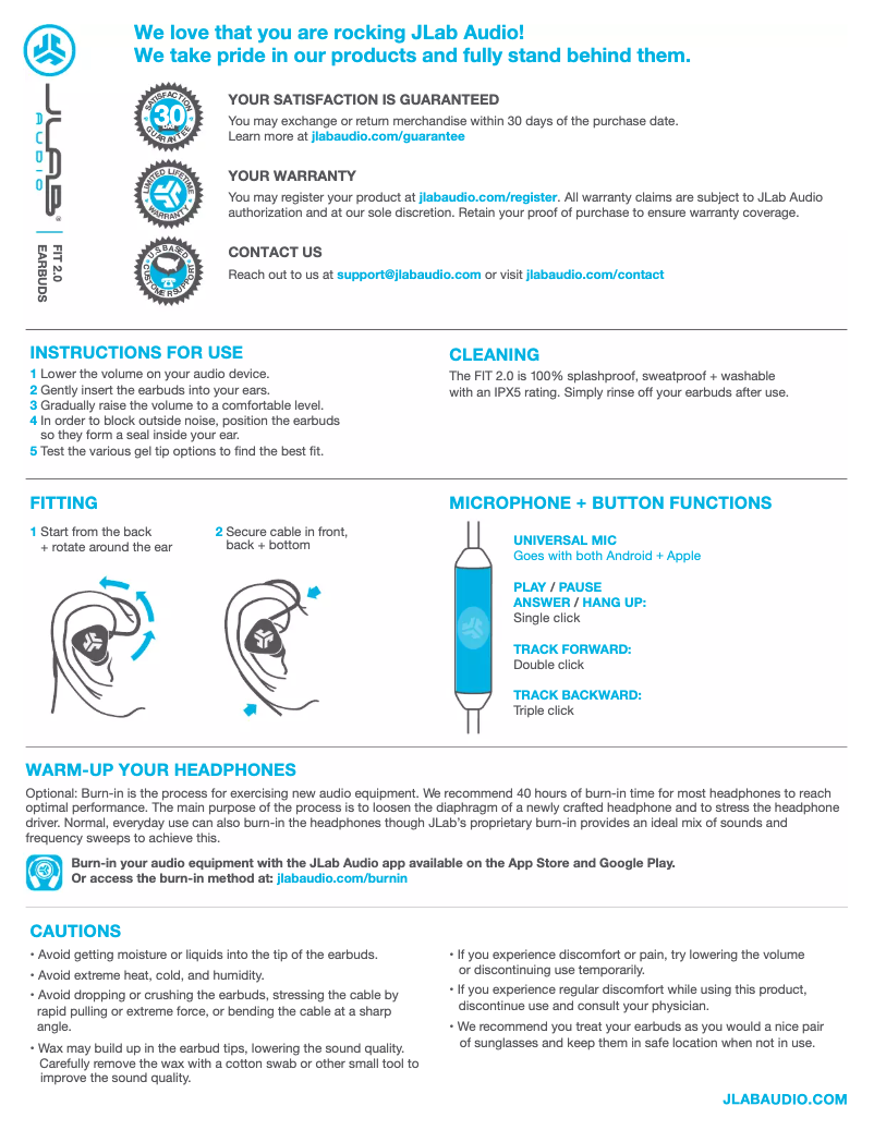 Image de la première page du manuel de l'appareil Fit 2.0