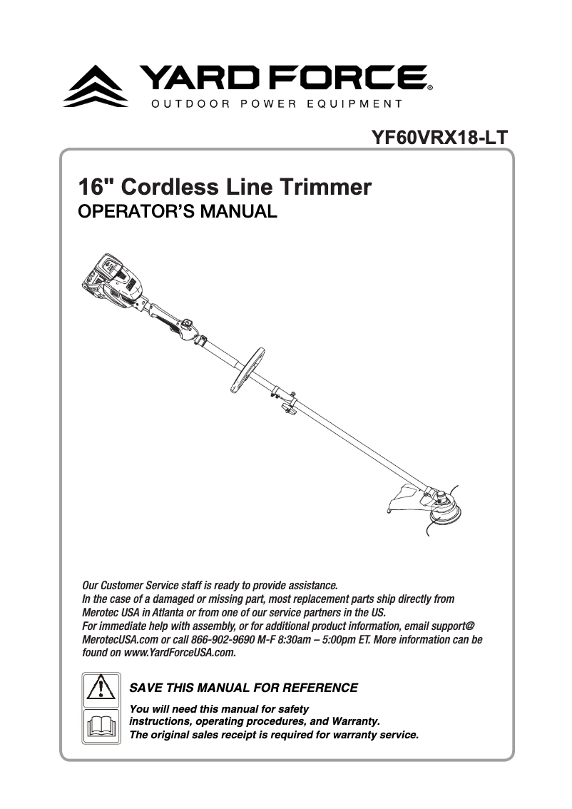 Image de la première page du manuel de l'appareil YF60VRX18-LT