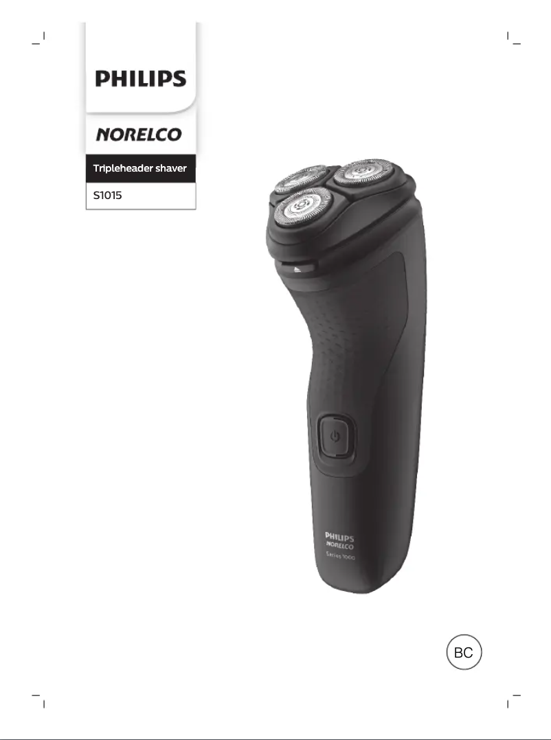 Image de la première page du manuel de l'appareil Norelco S1015