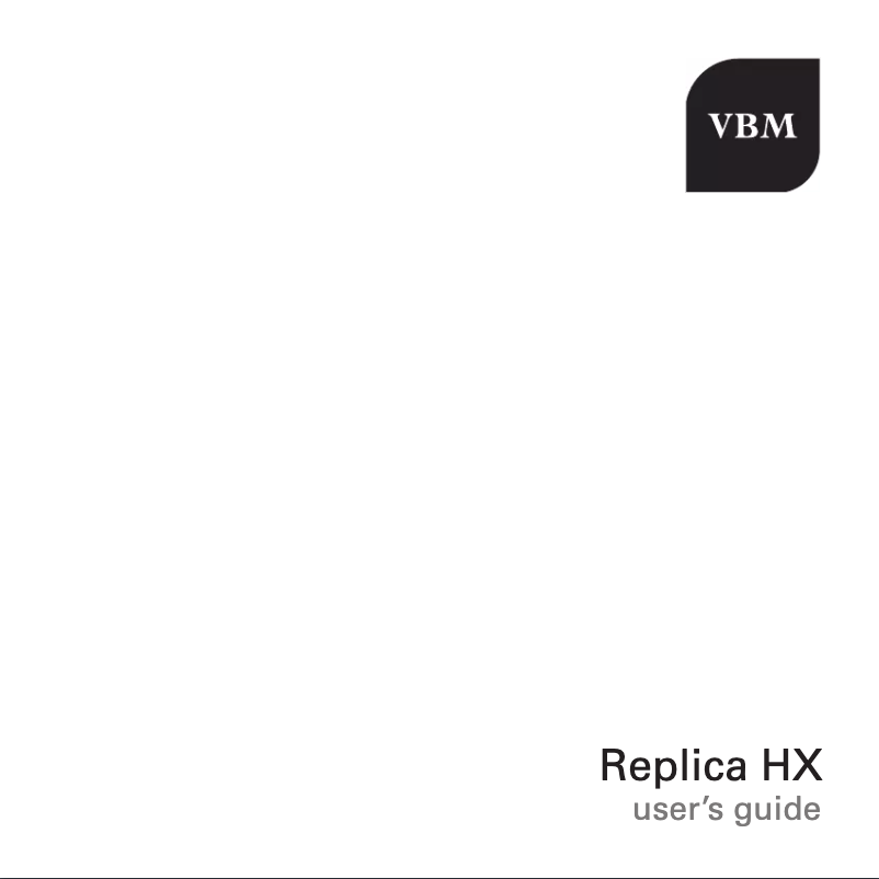 Image de la première page du manuel de l'appareil Replica HX