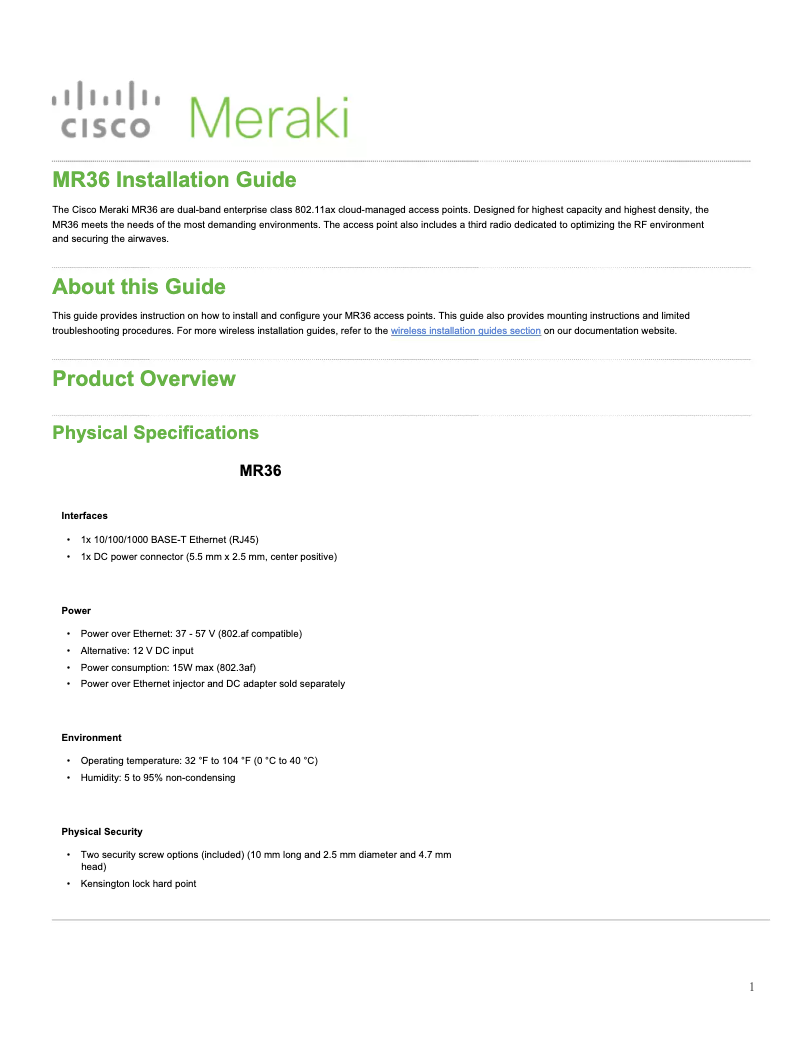 Image de la première page du manuel de l'appareil MR36