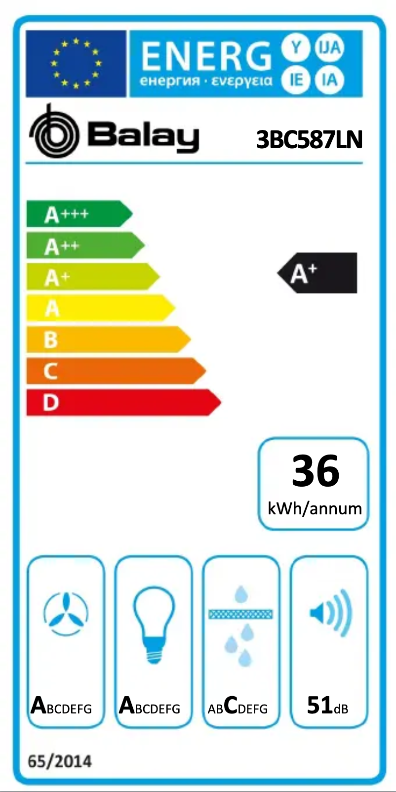 Page n°1 - Label énergétique Balay 3BC587LN