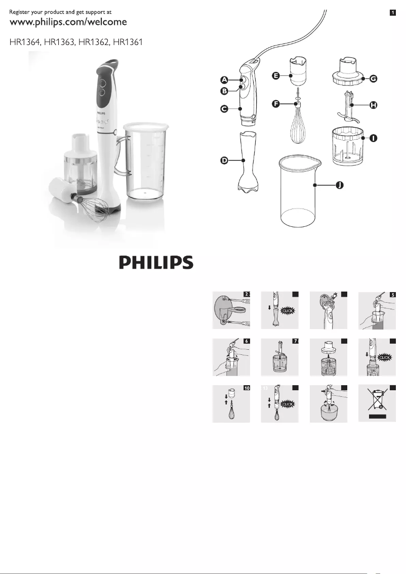 Image de la première page du manuel de l'appareil HR1361