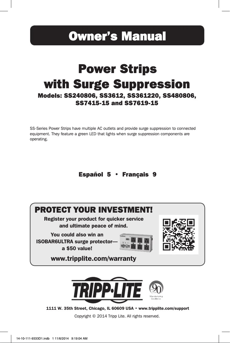Página 1 del manual Manual de usuario Tripp Lite SS7415-15