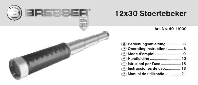 Image de la première page du manuel de l'appareil Junior 12x30