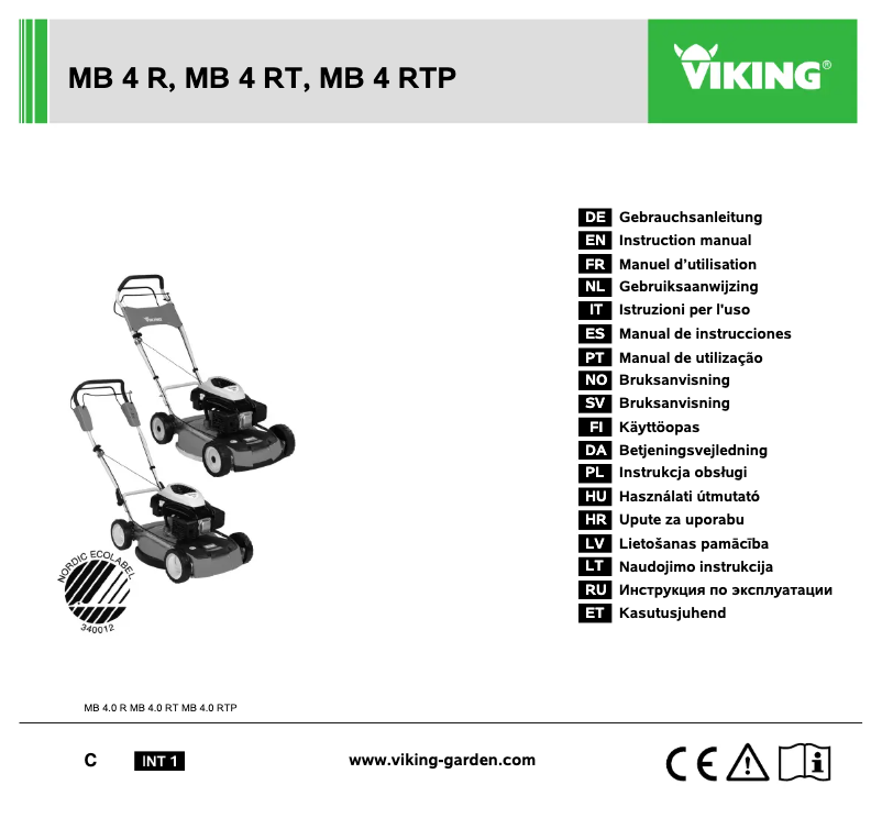 Page 1 de la notice Manuel utilisateur Viking MB 4 RTP