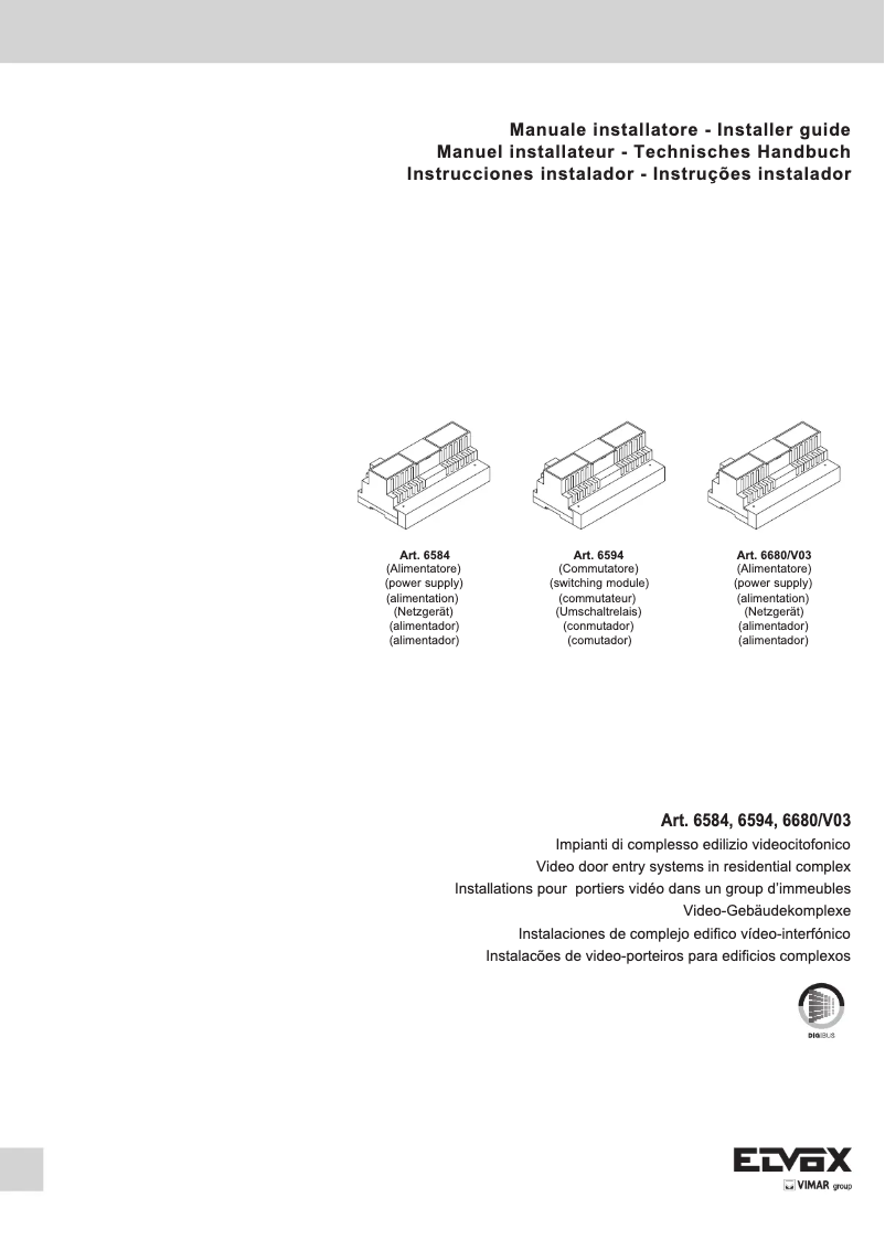 Page 1 de la notice Manuel utilisateur Vimar ELVOX 6680/V03