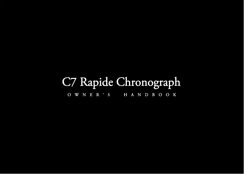 Page 1 de la notice Manuel utilisateur Christopher Ward C7 Rapide