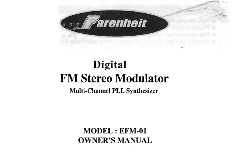 Página 1 del manual Manual de usuario Power Acoustik EFM-01