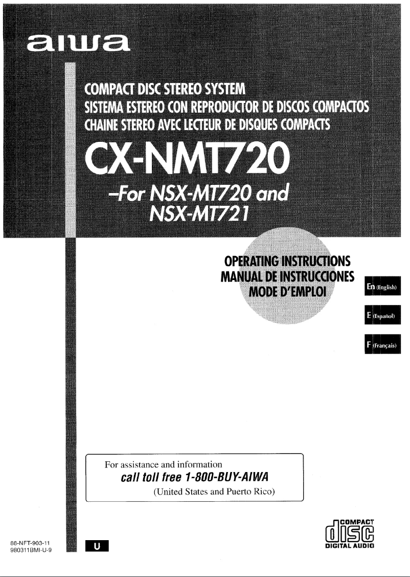Page n°1 - Manuel utilisateur Aiwa NSX-MT721