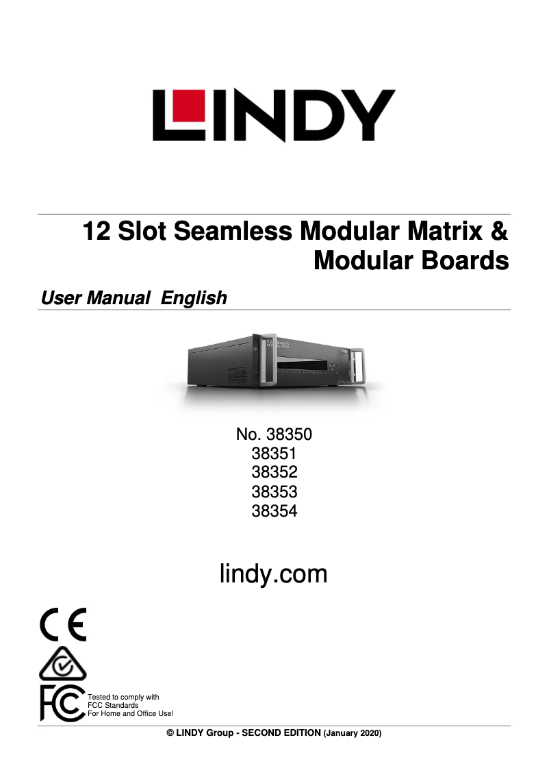 Page 1 de la notice Manuel utilisateur Lindy 38350