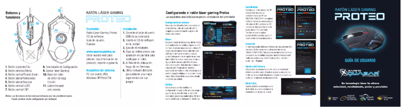 Página 1 del manual Manual de usuario Gaming Quasar Proteo