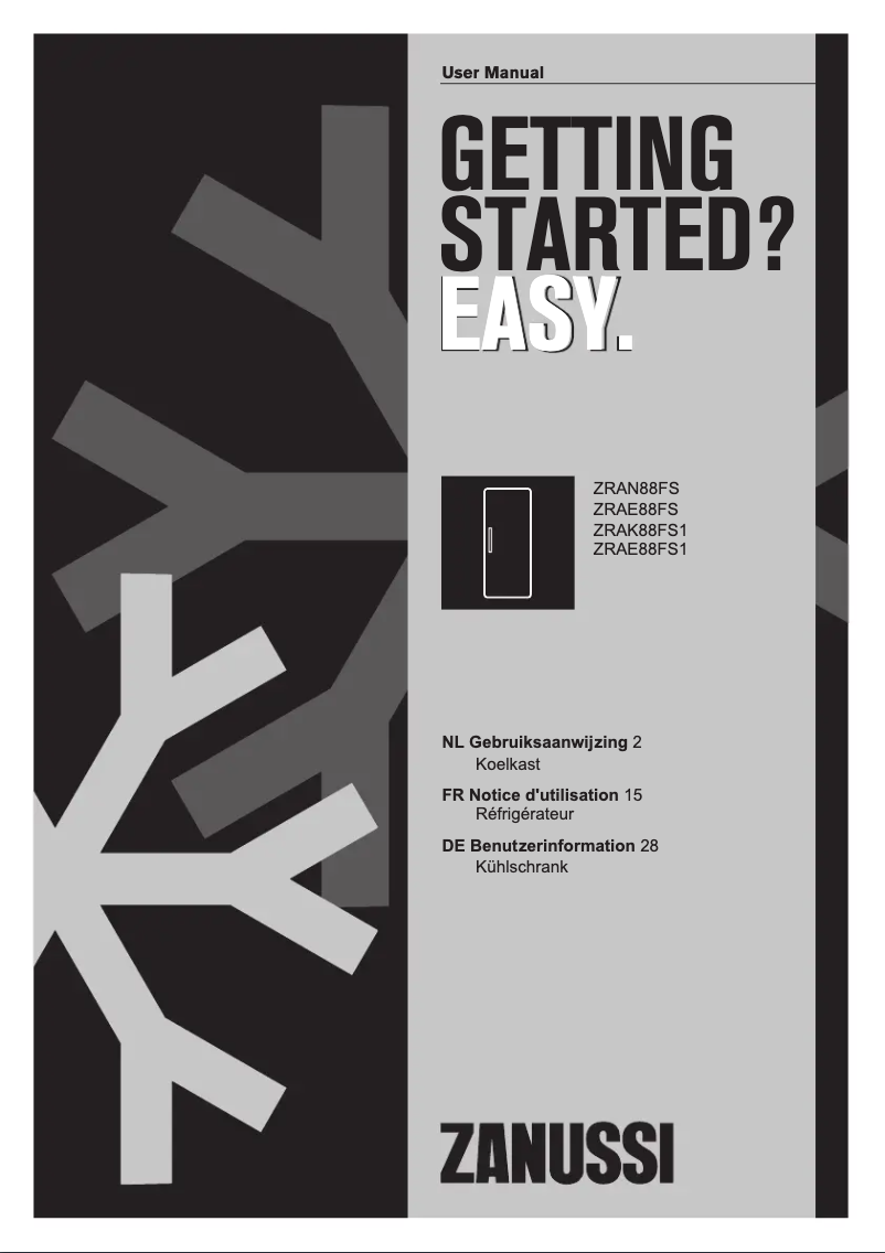 Page n°1 - Manuel utilisateur Zanussi ZRAN88FS