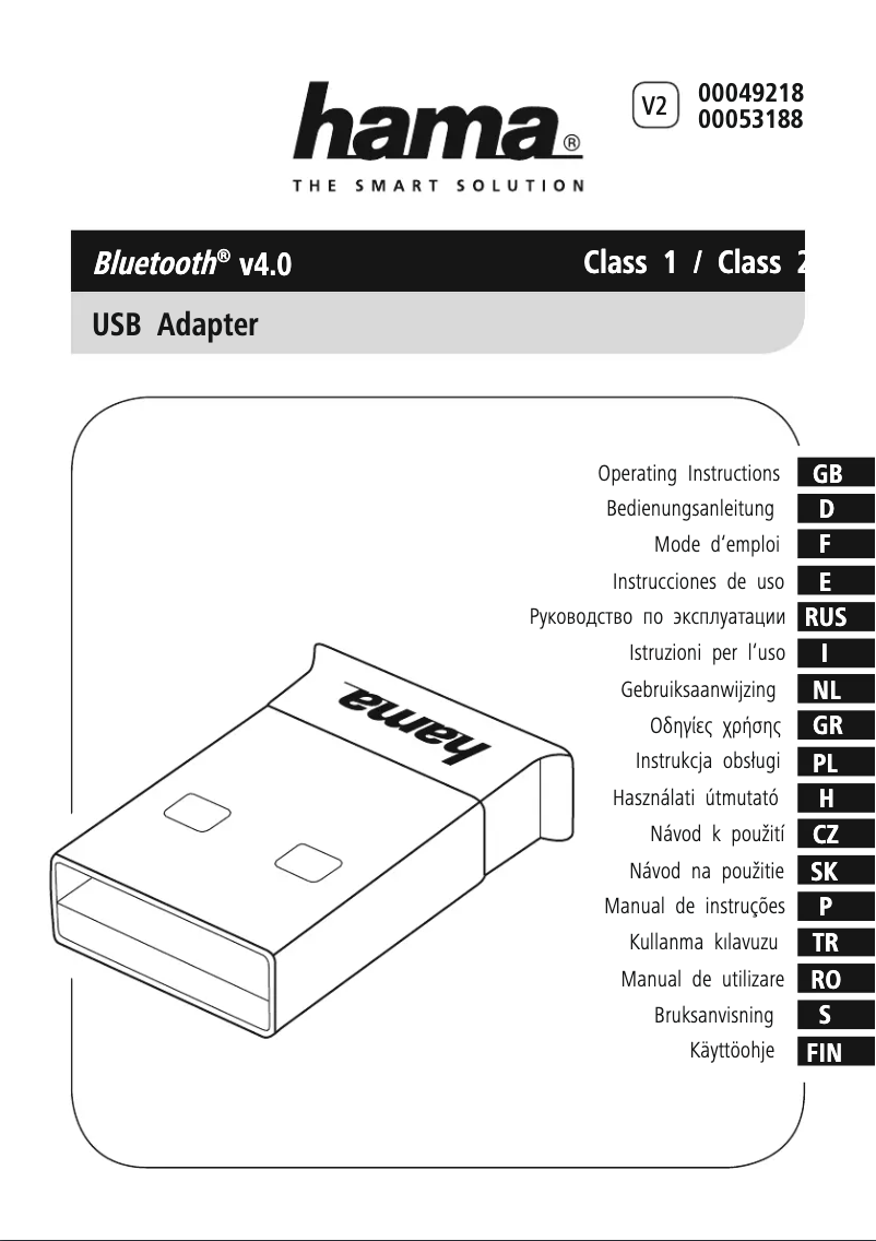 Page n°1 - Manuel utilisateur Hama 00053188
