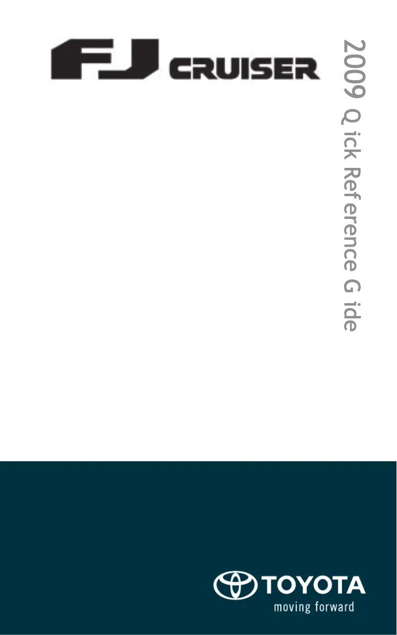 Page 1 de la notice Manuel utilisateur Toyota FJ Cruiser (2009)