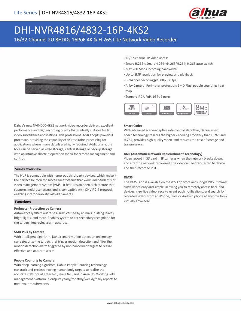 Image de la première page du manuel de l'appareil NVR4816-16P-4KS2