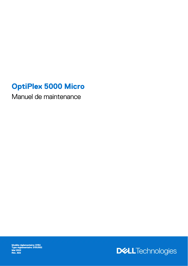 Page n°1 - Manuel d'utilisation et d'entretien Dell OptiPlex 5000 Micro