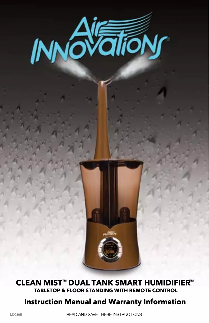 Page n°1 - Manuel utilisateur Air Innovations HUMID23