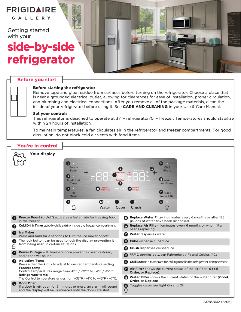 Page n°1 - Guide de démarrage rapide Frigidaire GRSS2652AF