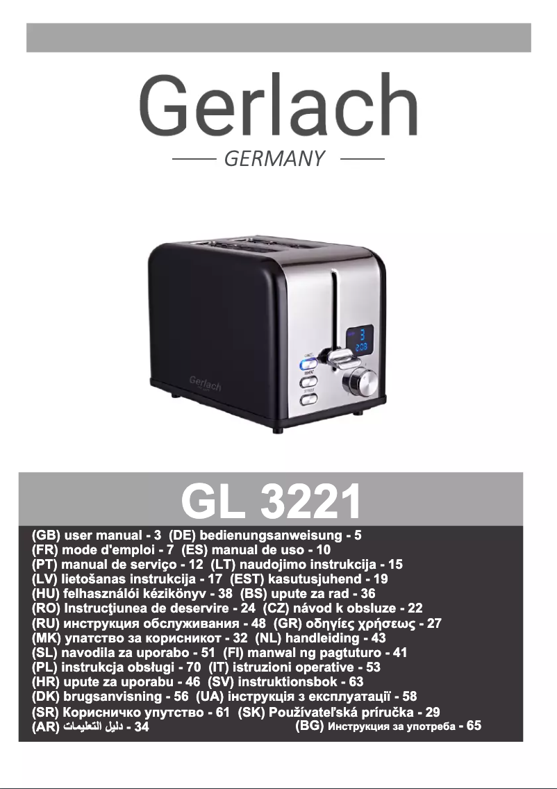 Image de la première page du manuel de l'appareil GL 3221