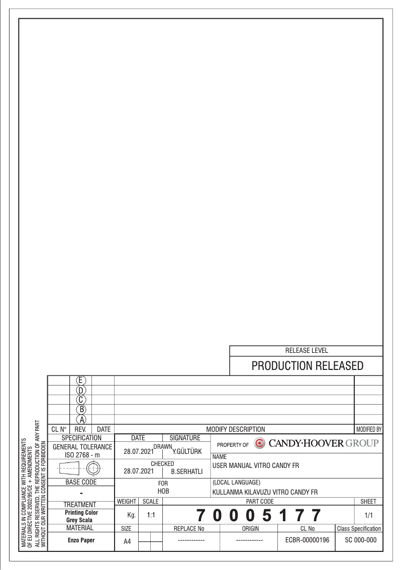 Image de la première page du manuel de l'appareil CH63CT