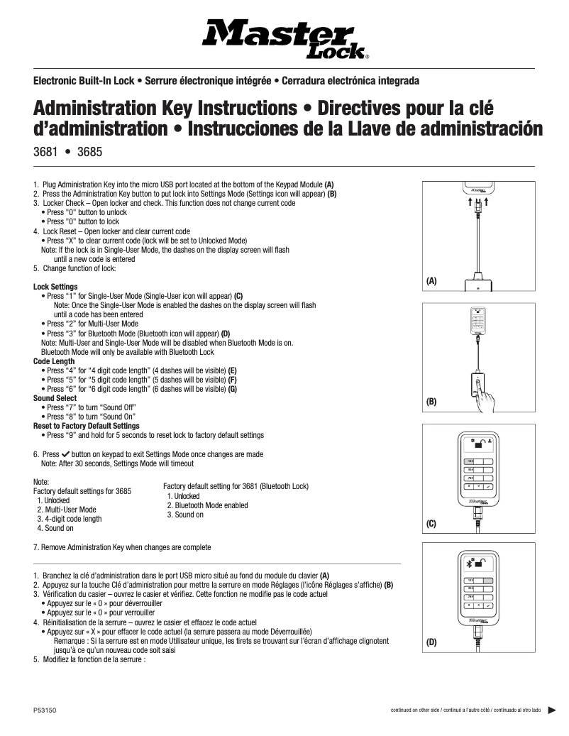 Page n°1 - Manuel utilisateur Master Lock 1566