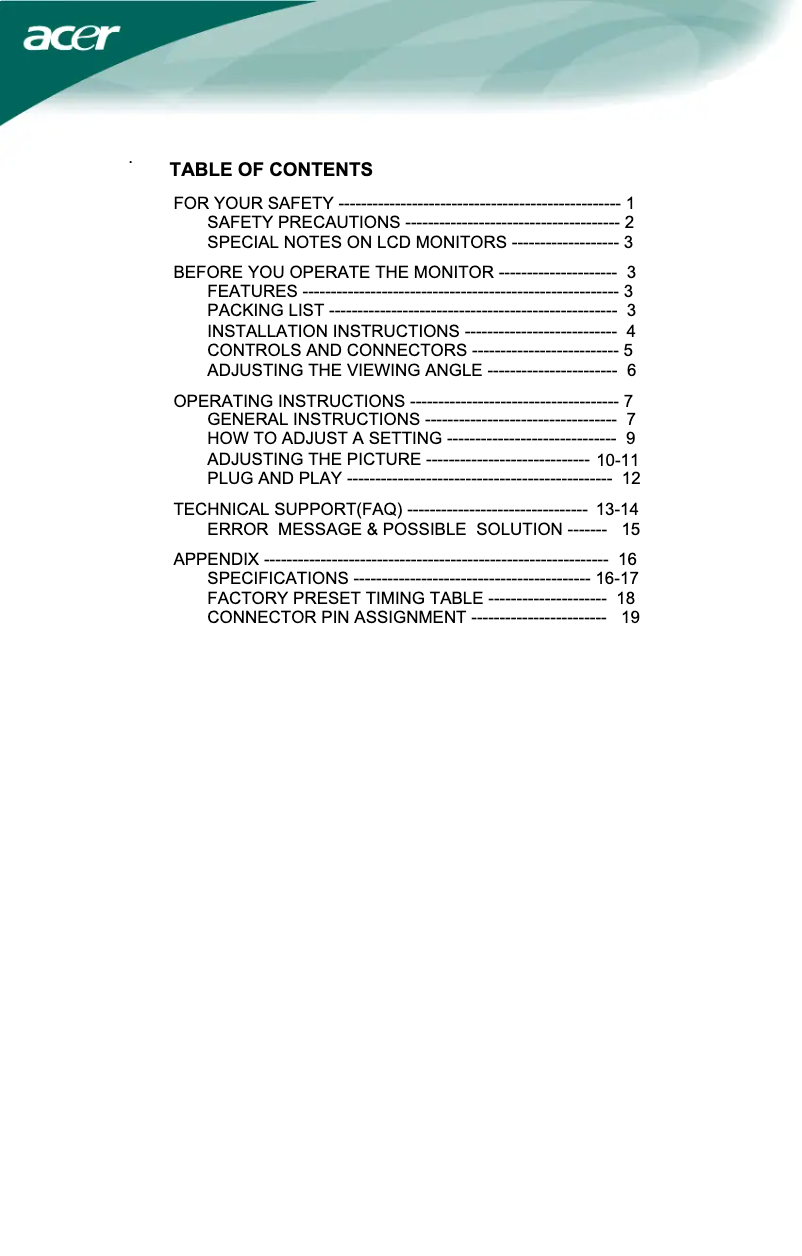 Image de la première page du manuel de l'appareil AL1722R