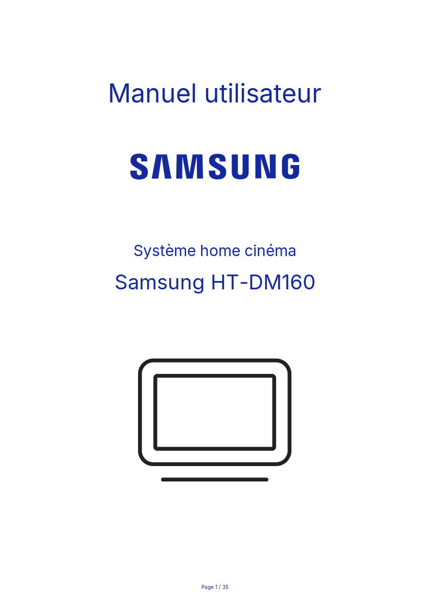 Image de la première page du manuel de l'appareil HT-DM160