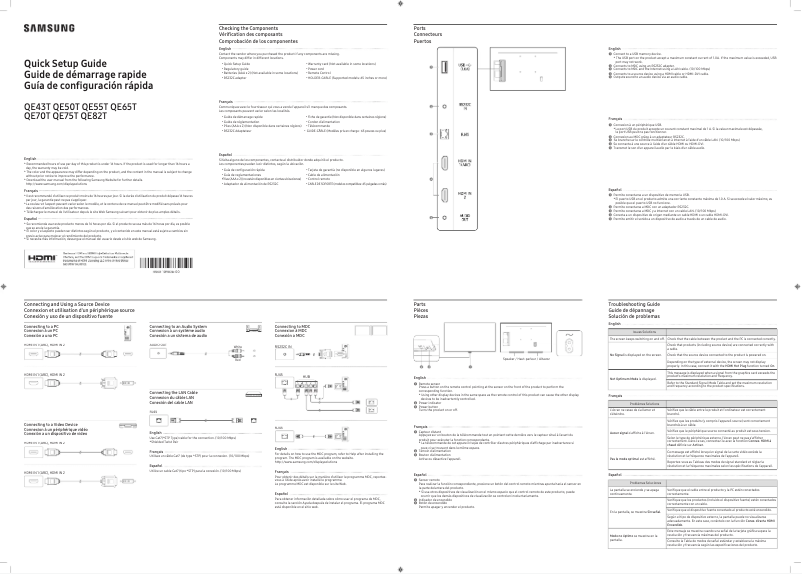 Image de la première page du manuel de l'appareil QE55T