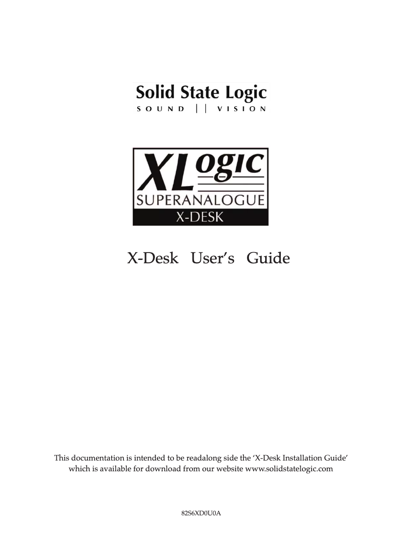 Page n°1 - Manuel utilisateur Solid State Logic X-Desk