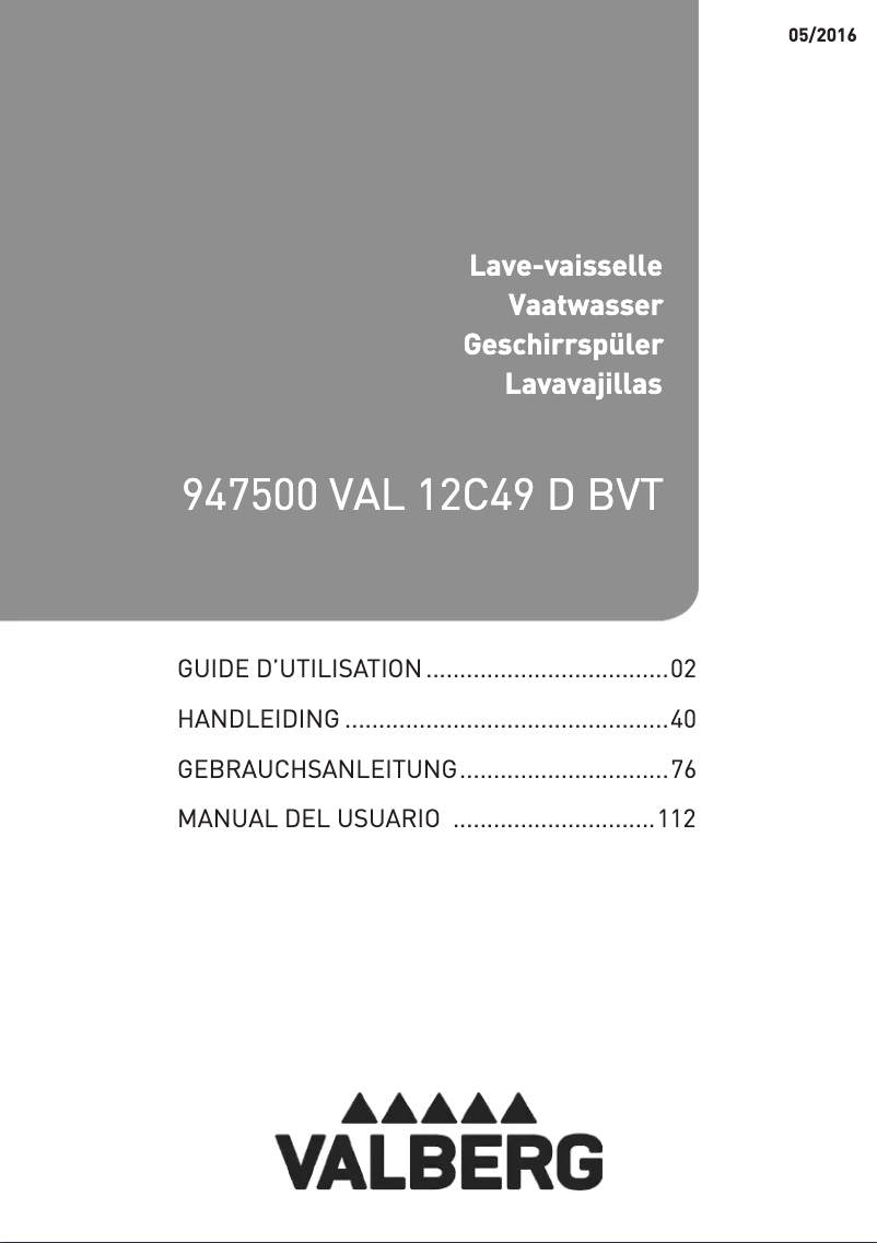 Page n°1 - Manuel utilisateur Valberg VAL 12C49 D BVT
