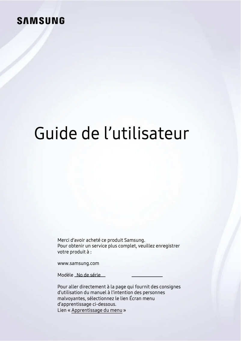 Page 1 de la notice Manuel utilisateur Samsung QN85QN800DF