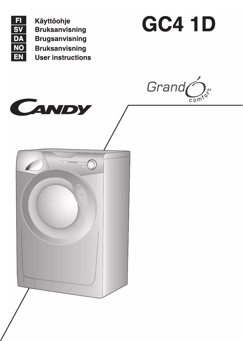 Page n°1 - Manuel utilisateur Candy GC4 1061D1/2-S