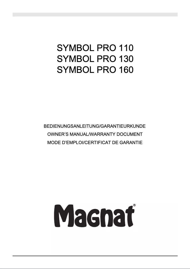 Image de la première page du manuel de l'appareil Symbol Pro 130