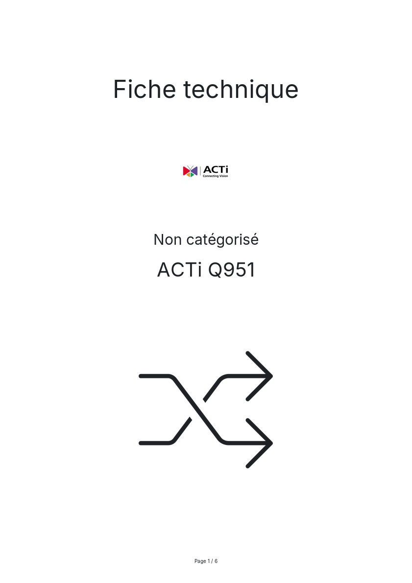 Page n°1 - Fiche technique ACTi Q951