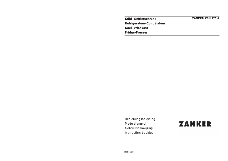 Page n°1 - Manuel utilisateur Zanker KSU 270
