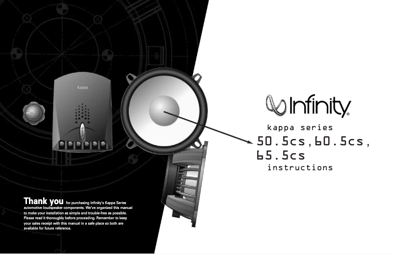 Page 1 de la notice Manuel utilisateur Infinity Kappa 65.5cs