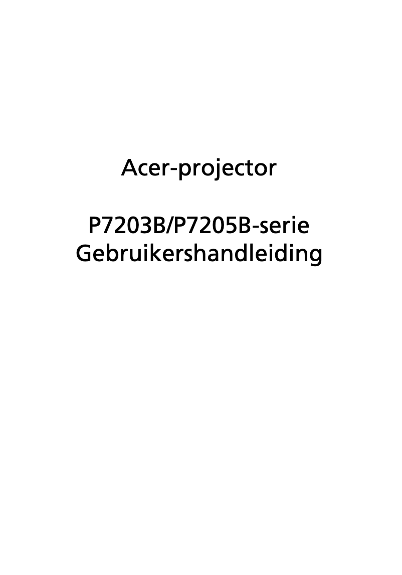 Page n°1 - Manuel utilisateur Acer P7230B