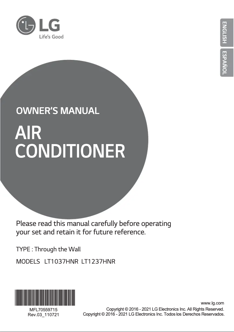 Image de la première page du manuel de l'appareil LT1037HNR