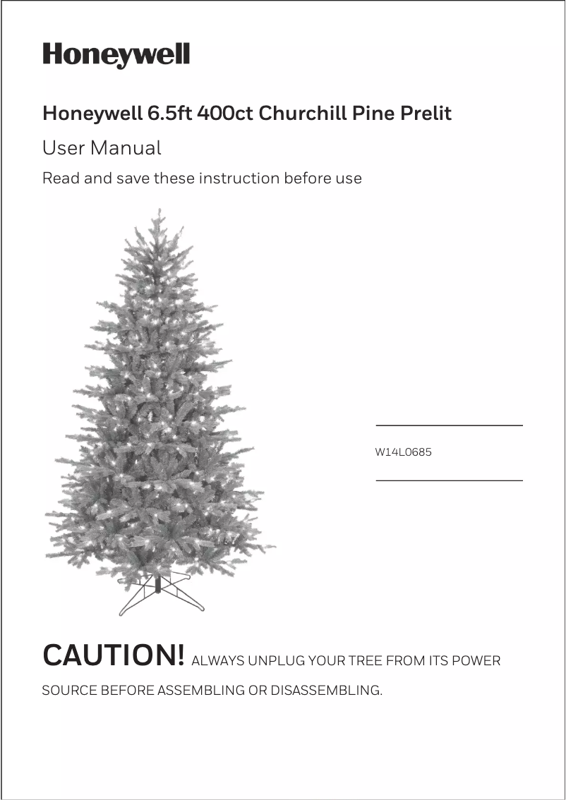 Page n°1 - Manuel utilisateur Honeywell W14L0685