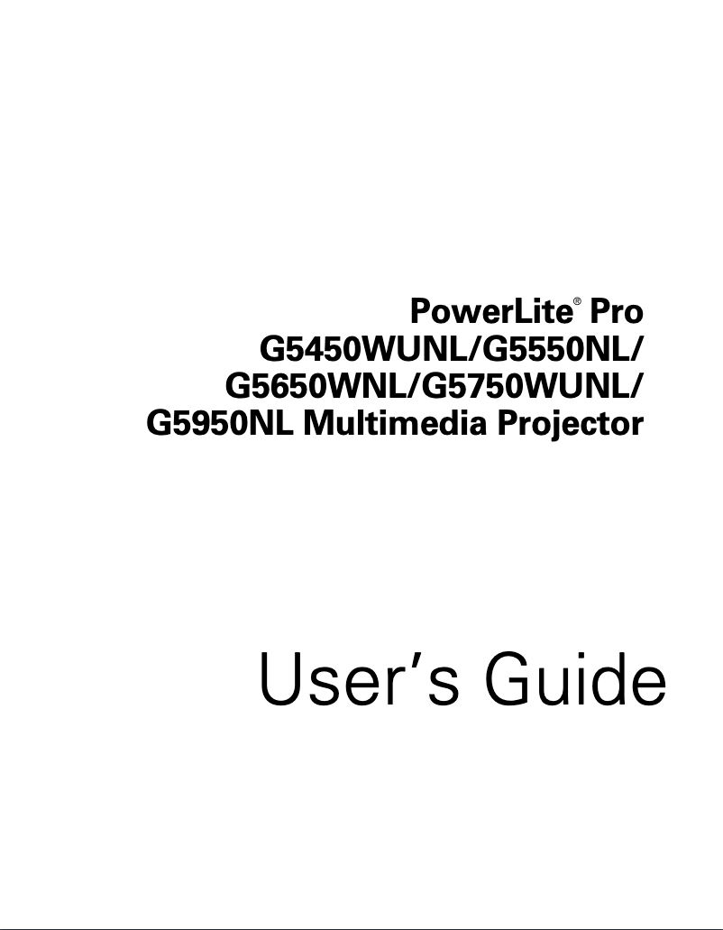 Imagen de la primera página del manual del dispositivo PowerLite Pro G5900