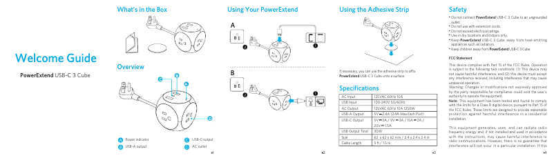 Image de la première page du manuel de l'appareil PowerExtend USB-C 3 Cube