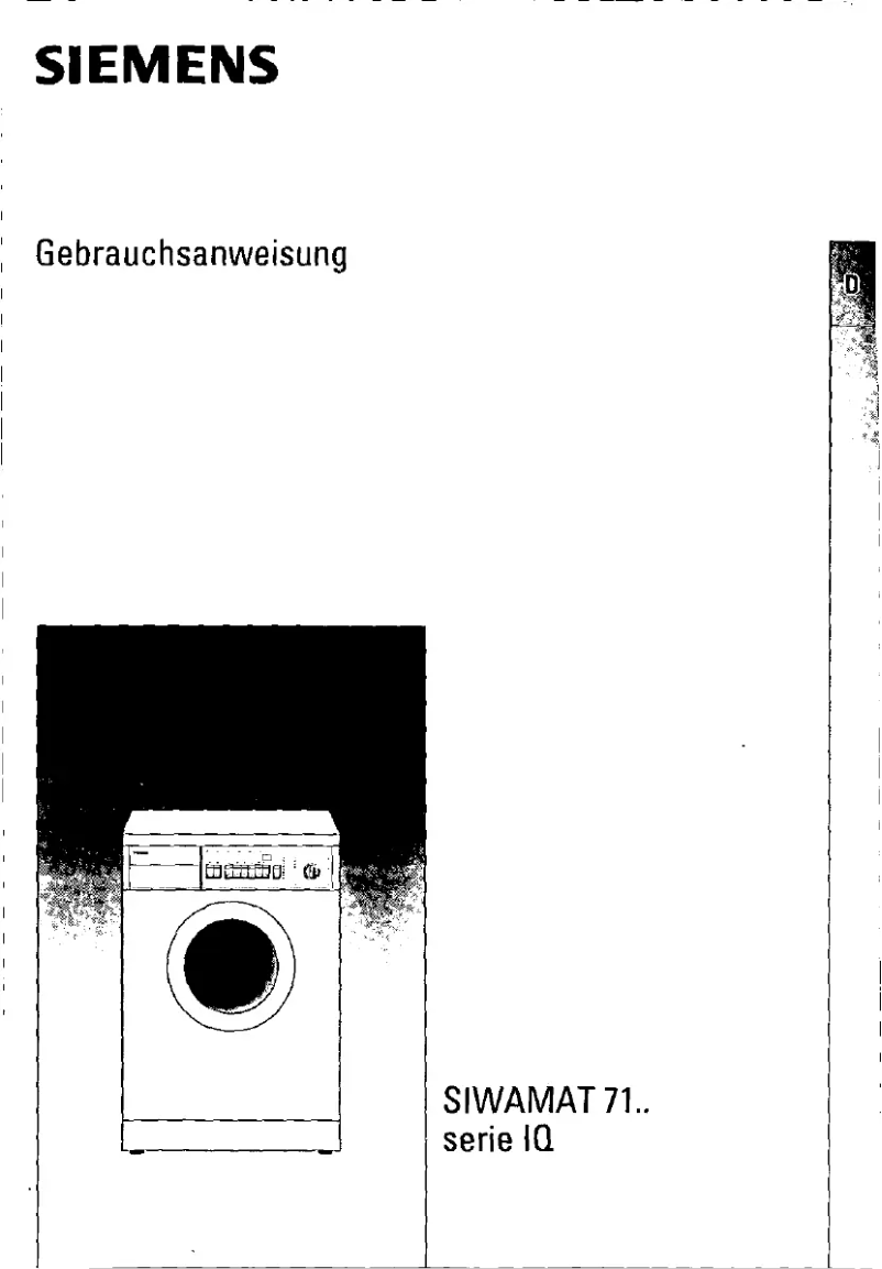 Page n°1 - Manuel utilisateur Siemens WM71730