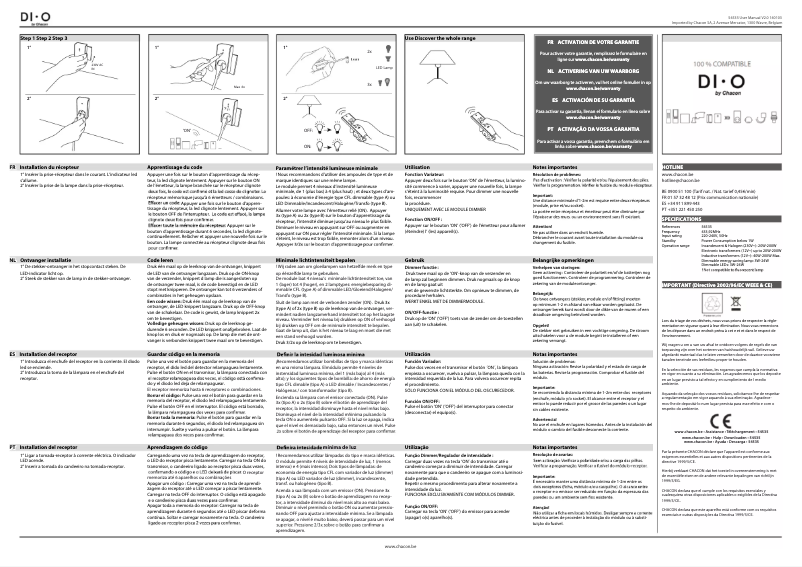 Page 1 de la notice Manuel utilisateur Chacon 54535