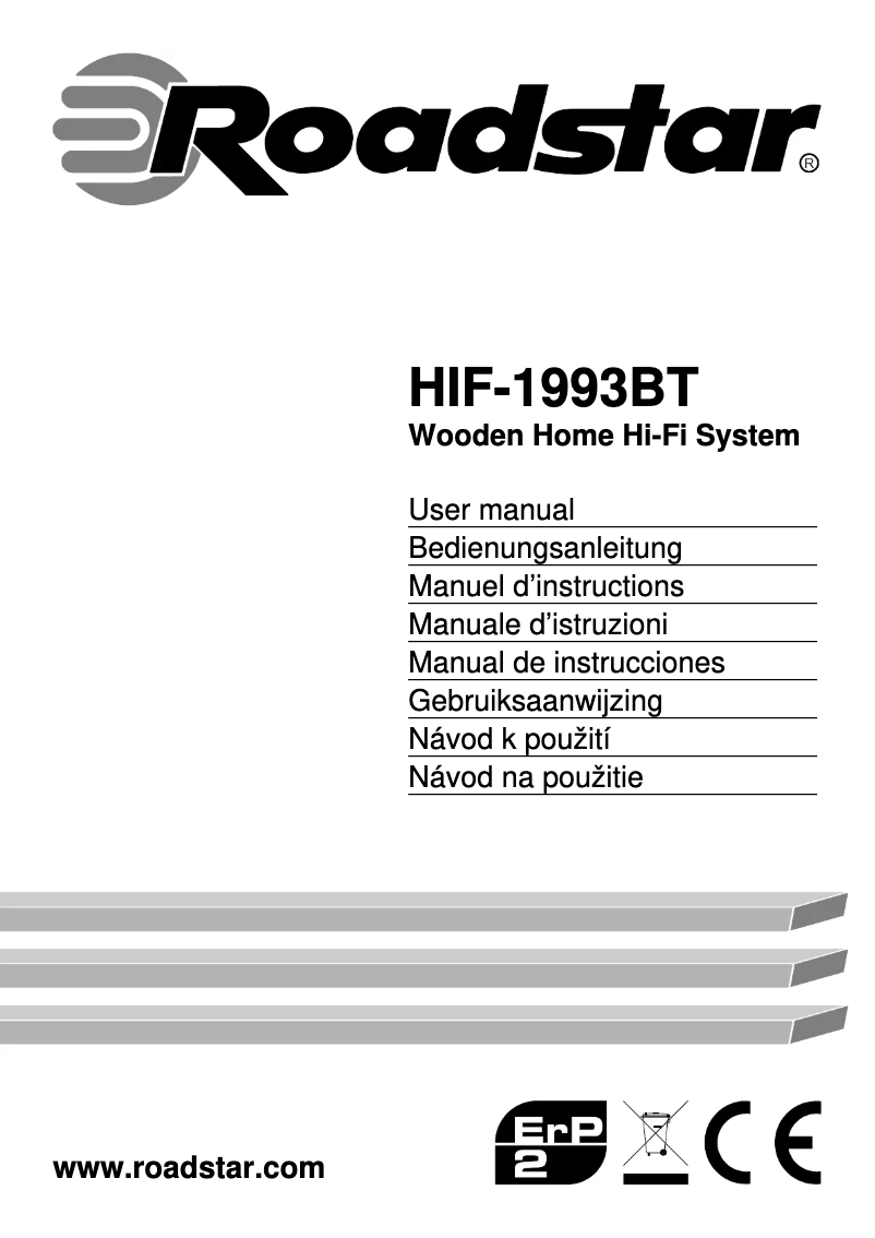 Page 1 de la notice Manuel utilisateur Roadstar HIF-1993BT
