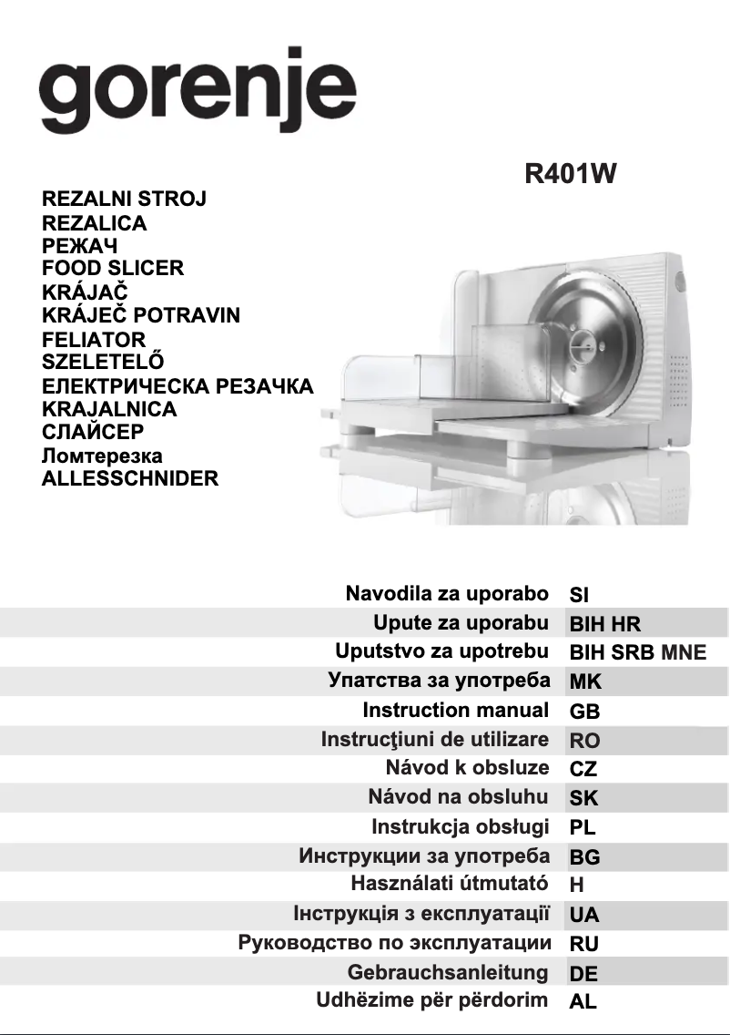 Page n°1 - Manuel utilisateur Gorenje R401W