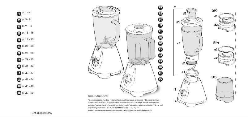 Page 1 de la notice Manuel utilisateur Moulinex Faciclic Maxi LM233A