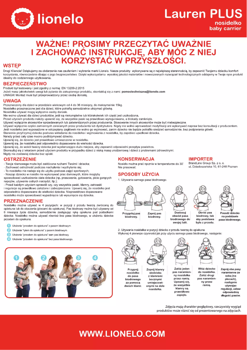 Imagen de la primera página del manual del dispositivo Lauren Plus