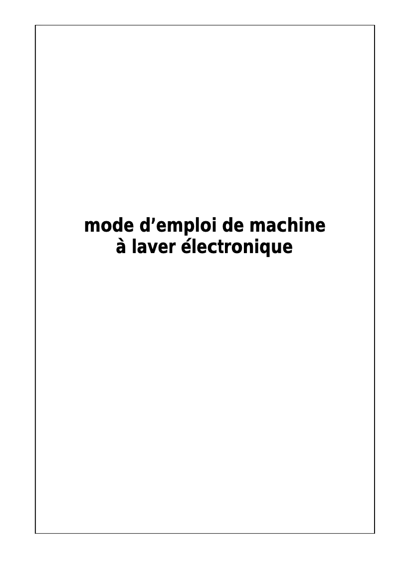 Image de la première page du manuel de l'appareil WML-5500TH