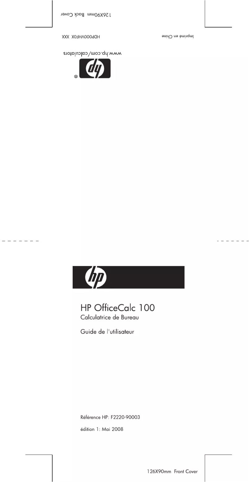 Page 1 de la notice Manuel utilisateur HP OfficeCalc 100